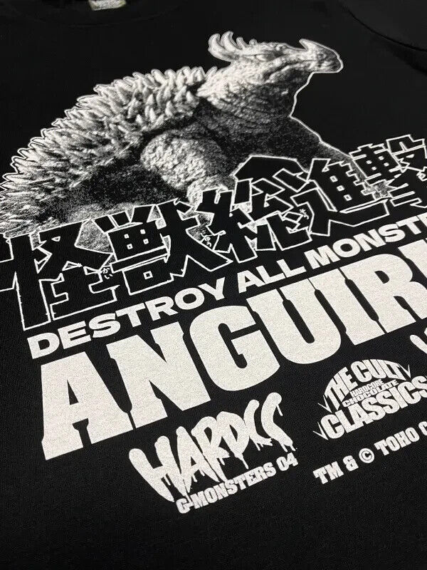 Godzilla Raids Again Kaiju ANGUIRUS T-shirt Black L Size Japan Limited