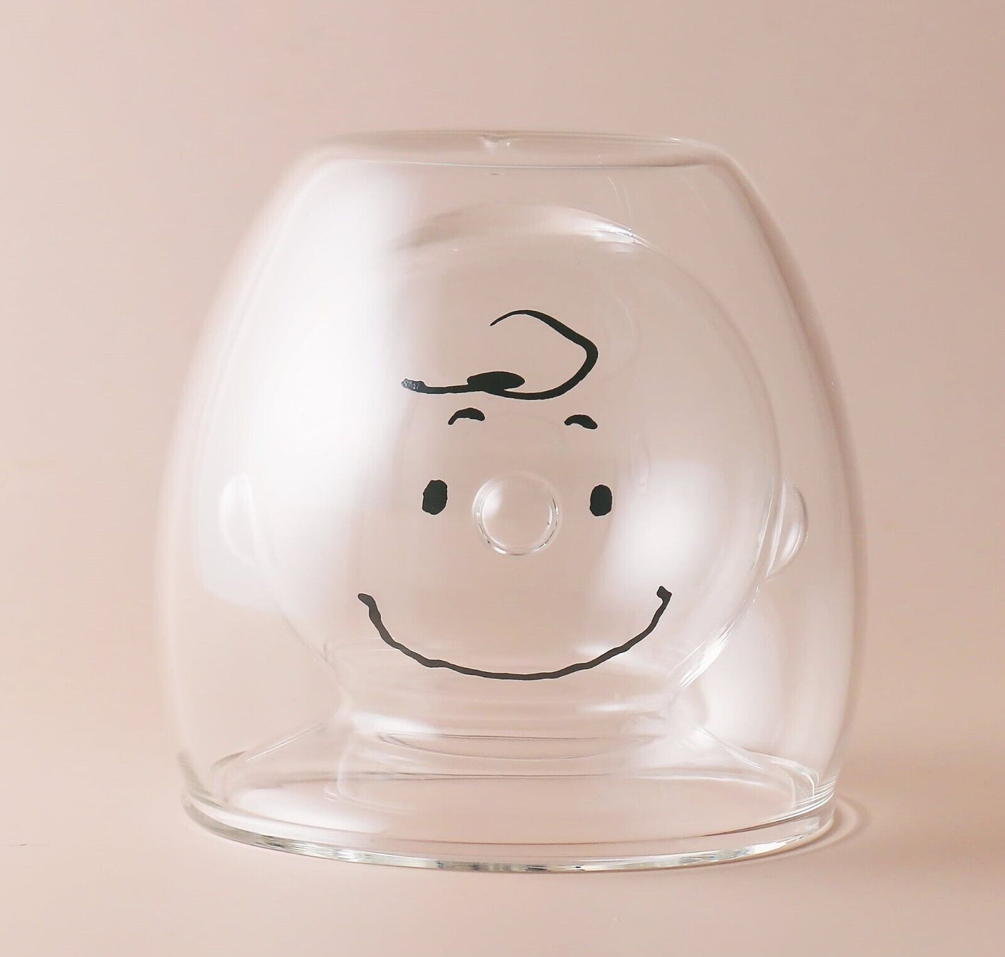 Peanuts Snoopy Charlie Brown Happy Double Wall Glass Tumblr Cup 180ml Japan LTD