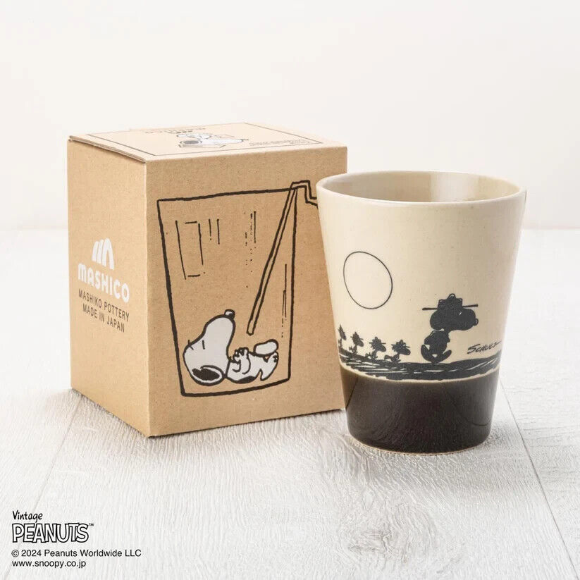 Peanuts 70th Anniversary Snoopy Beagle Scouts 50years Tumblr Cup Black MASHICO