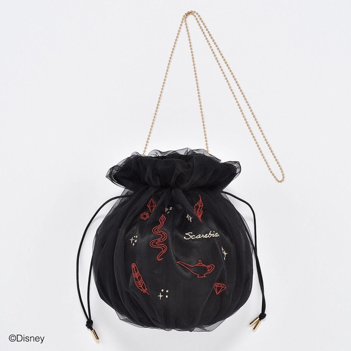 Disney Twisted Wonderland Scarabia Sheer Pochette Drawstring Shoulder Bag Japan