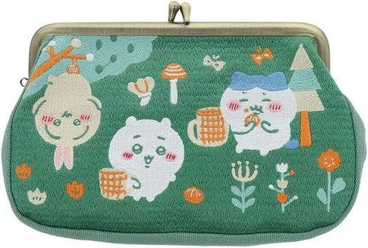 Chiikawa Metal Clasp Pouch Case Bag Embroidery Green Japan Limited