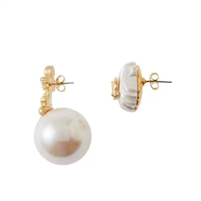 Disney Princess Little Mermaid Ariel Flounder Pearl Earrings Q-pot Japan