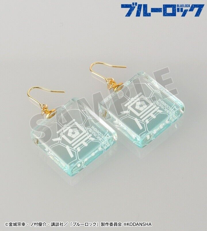 Blue Lock Rin Itoshi Name Glass Earrings Japan Limited Cosplay