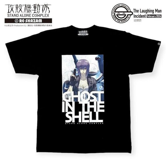 Ghost in the Shell Motoko Kusanagi T-shirt Black The Laughing Man Incident 2024