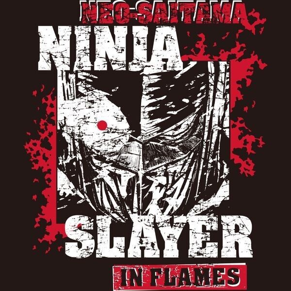 Ninja Slayer Neo-Saitama in Flames T-shirt Black XL w/ Steam Code Japan Limited