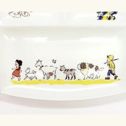 Heidi Girl of the Alps March Dividing Plate Kutani Porcelain Japan Limited