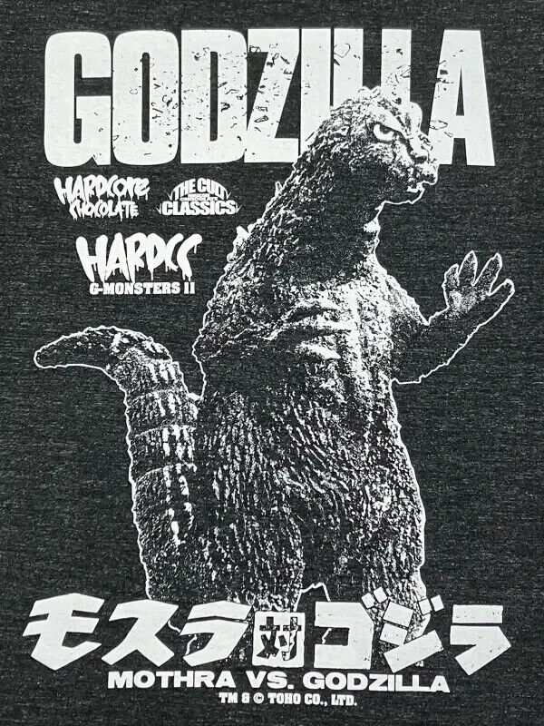 Mothra vs. Godzilla T-shirt Heather Black XL Size Unisex Kaiju Japan Limited