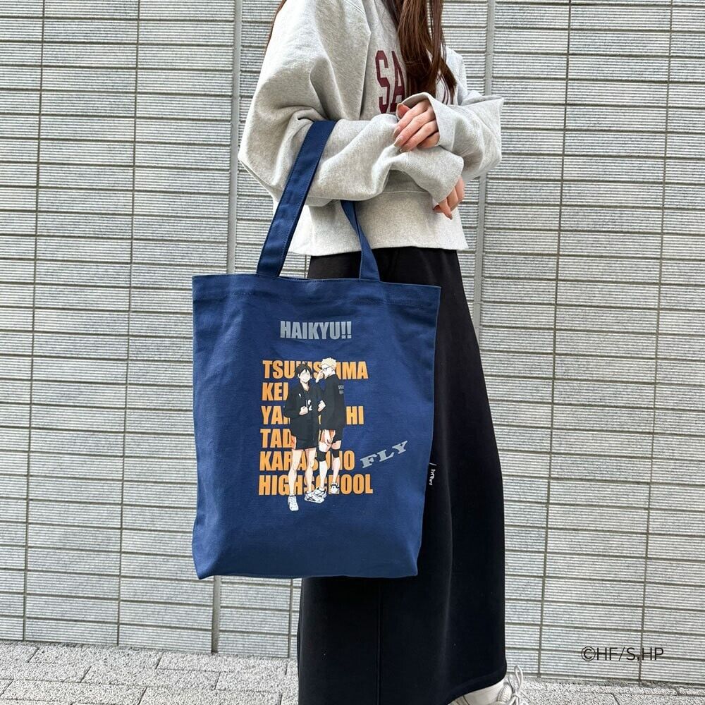 Haikyuu!! Haikyu Karasuno Kei Tsukishima & Tadashi Yamaguchi Tote Bag Navy