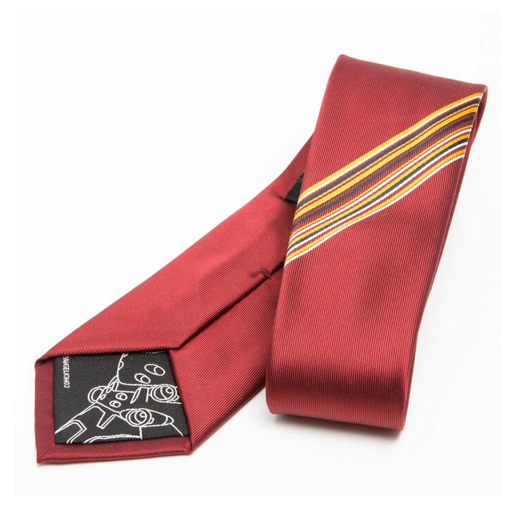 Evangelion Tie Panel Stripe Asuka Langley Eva-02 Silk 100% Red from Japan New