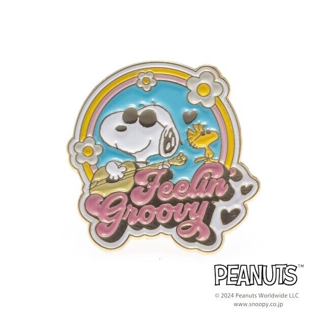 Peanuts Snoopy Woodstock Groovy Lapel Pins Brooch Japan Limited