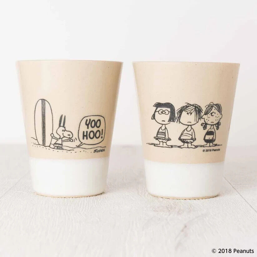 Peanuts 70th Anniversary Snoopy Beach Tumblr Cup White 190ml Pottery MASHICO