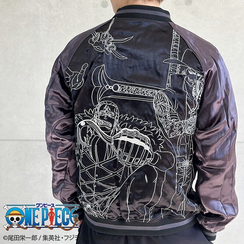 ONE PIECE Cross Guild Buggy Crocodile Mihawk Stain Jacket Embroidery Sukajan L