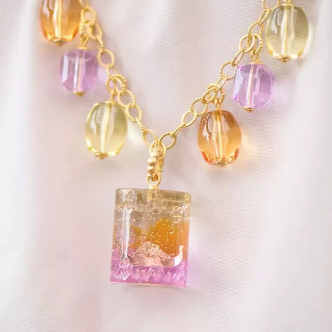 Disney Princess Tangled Rapunzel Lantern Necklace Pendant Q-pot Japan