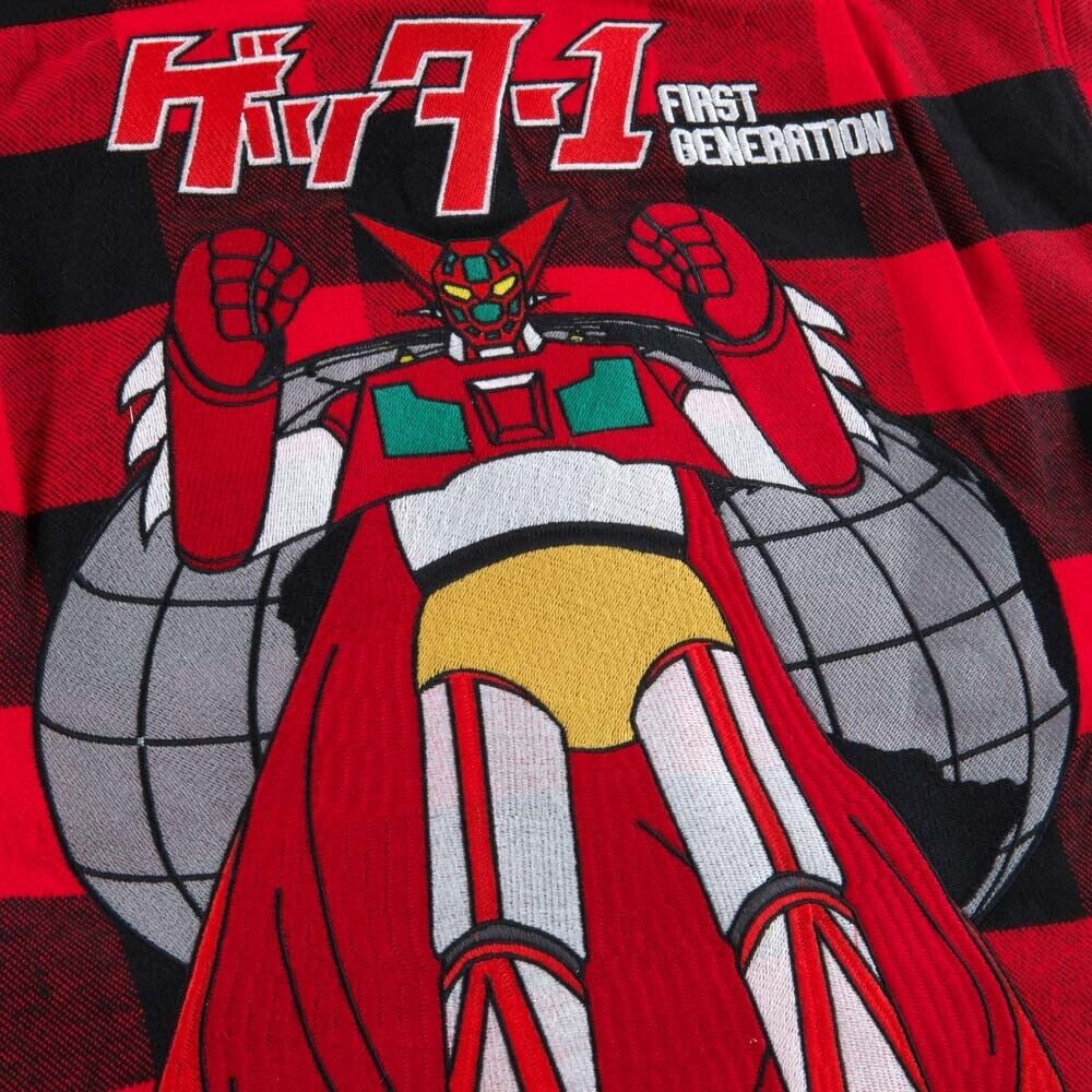 Getter Robo Robot 25th Annviersary Flannel Shirt L Size Go Nagai Japan Limited