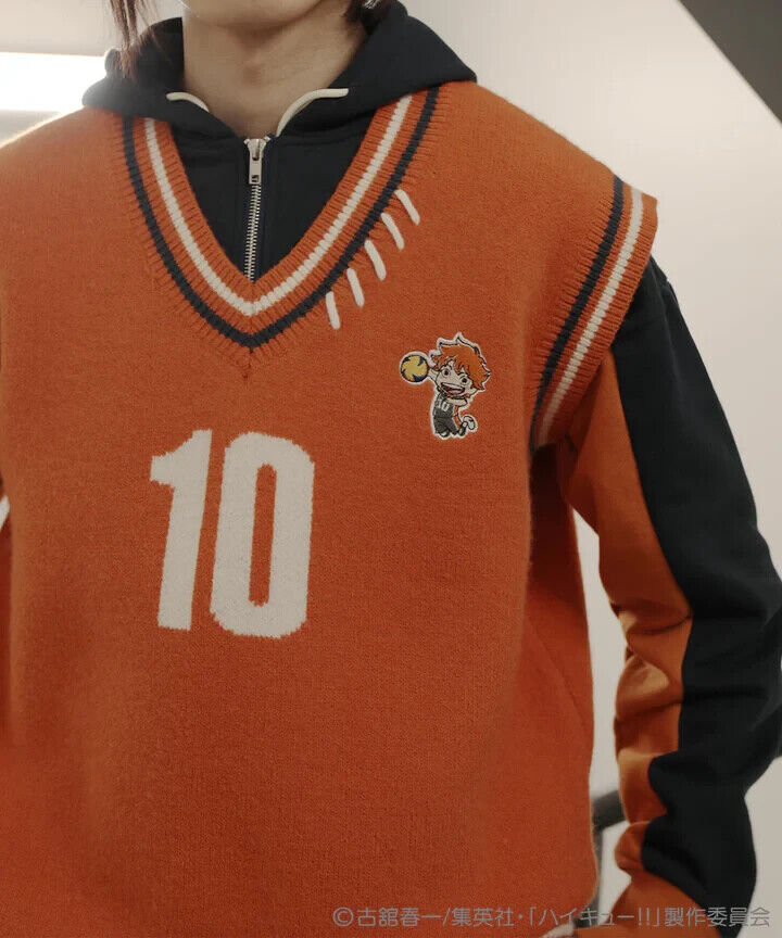 Haikyuu!! Haikyu Karasuno Shoyo Hinata Knit Vest Orange M Size Unisex Japan LTD