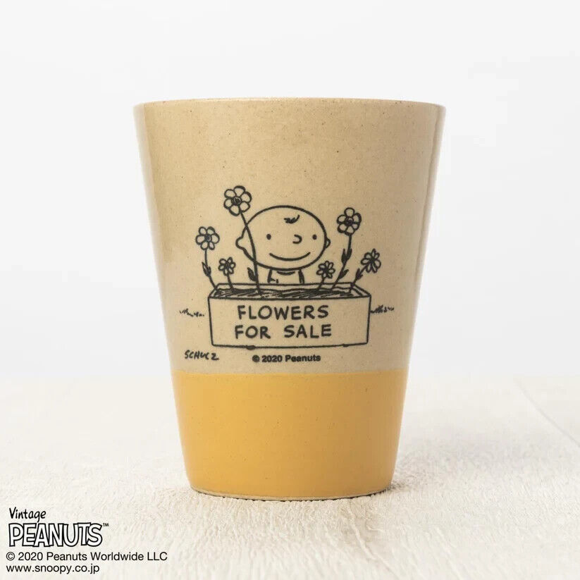 Peanuts 70th Anniversary Snoopy Flower Tumblr Cup Yellow 190ml Pottery MASHICO