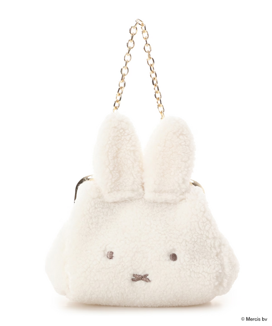 Miffy Face Coin Case Charm Bag White Japan Limited