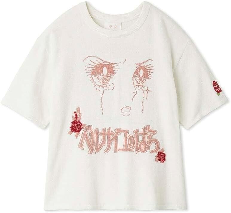 The Rose of Versailles Lady Oscar Marie Antoinette Knit T-shirt Jacquard White