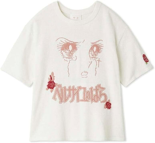 The Rose of Versailles Lady Oscar Marie Antoinette Knit T-shirt Jacquard White