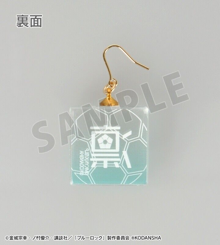 Blue Lock Rin Itoshi Name Glass Earrings Japan Limited Cosplay