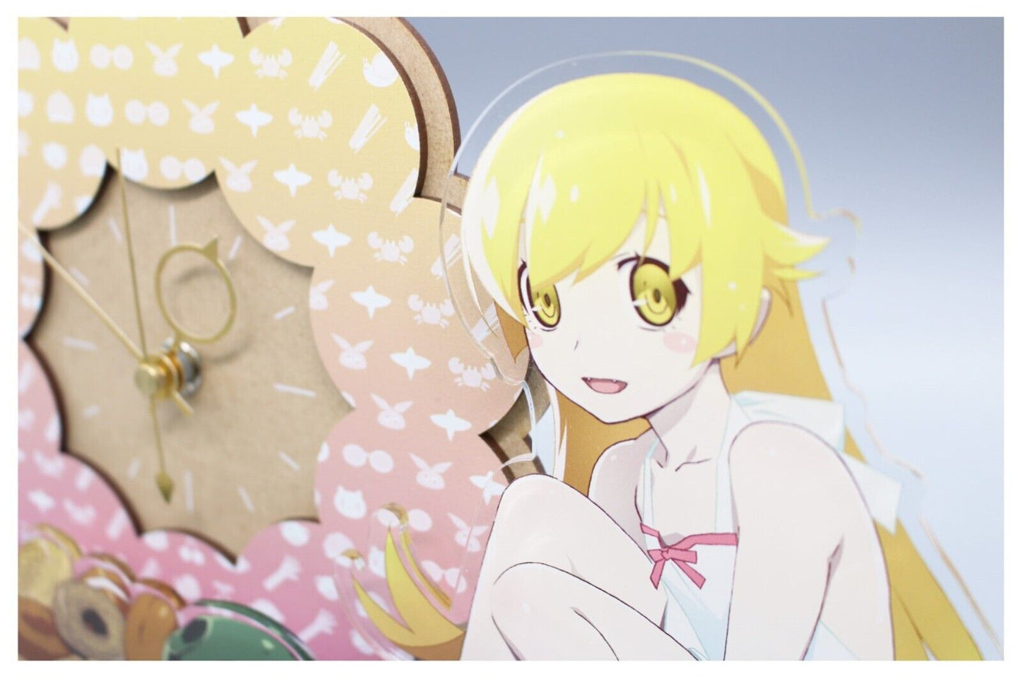 Monogatari Series Bakemonogatari Shinobu Oshino Acrylic Clock Desktop Shaft