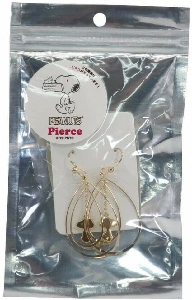 Peanuts Snoopy Earrings Drop Gold Accessory Jewelry Japan