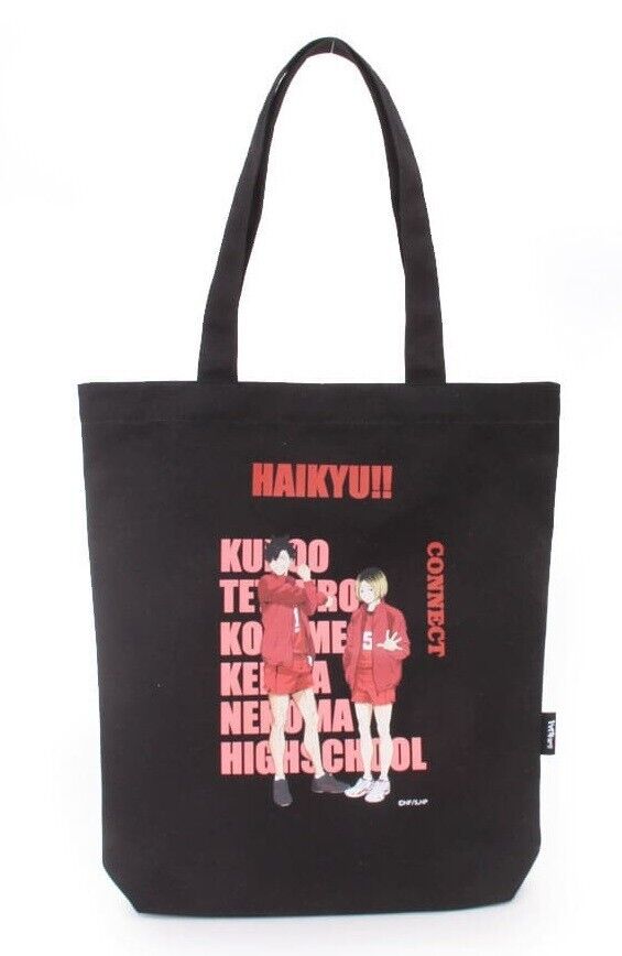 Haikyuu!! Haikyu Nekoma Kenma Kozume & Tetsuro Kuroo Tote Bag Black Canvas