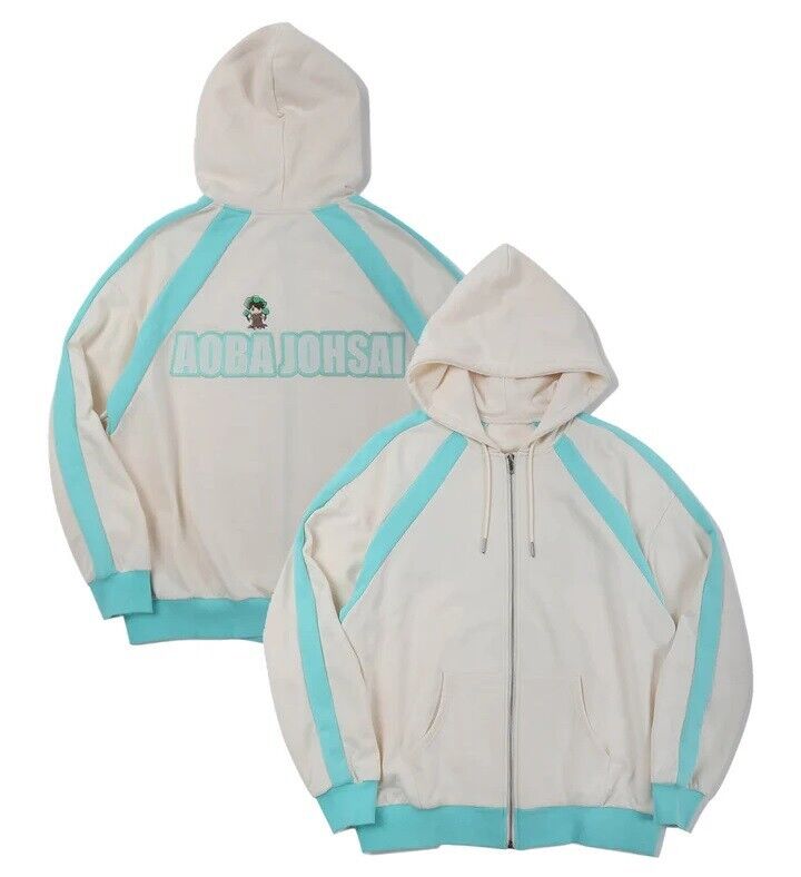 Haikyuu!! Haikyu Aoba Johsai Tooru Oikawa Zip Hoodie White L Size Unisex