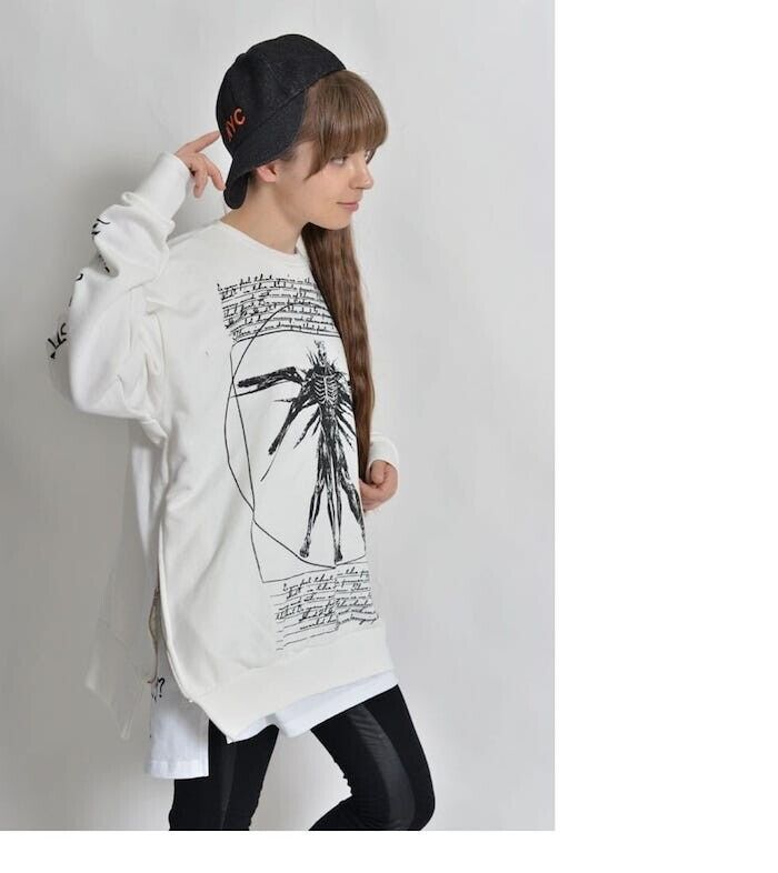 GANTZ O Nurarihyon Vitruvius Sweatshirt White M Size Unisex Japan Cosplay