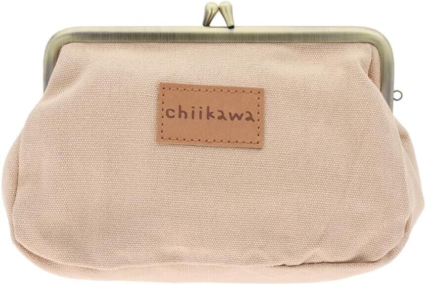 Chiikawa Metal Clasp Pouch Case Bag Embroidery Beige Japan Limited