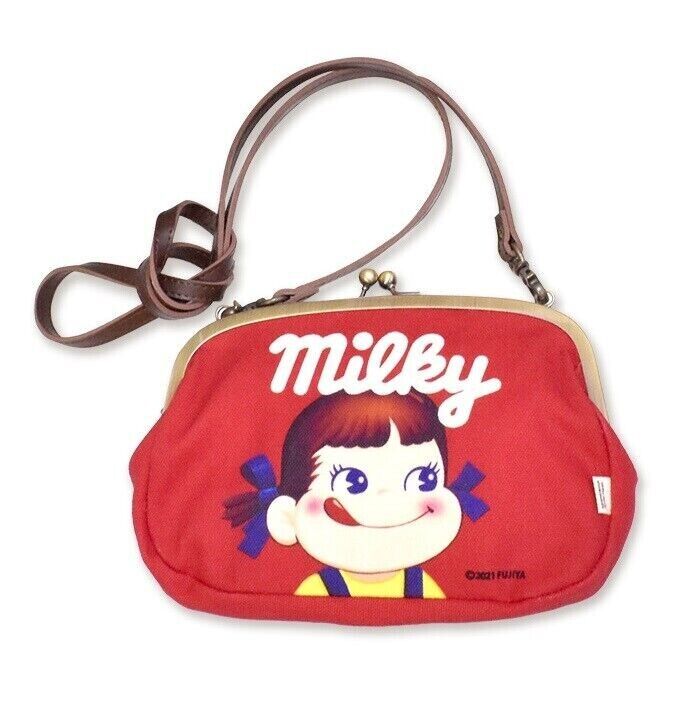 Fujiya Peko chan Milky Metal Clasp 2way Mini Shoulder Bag Japan