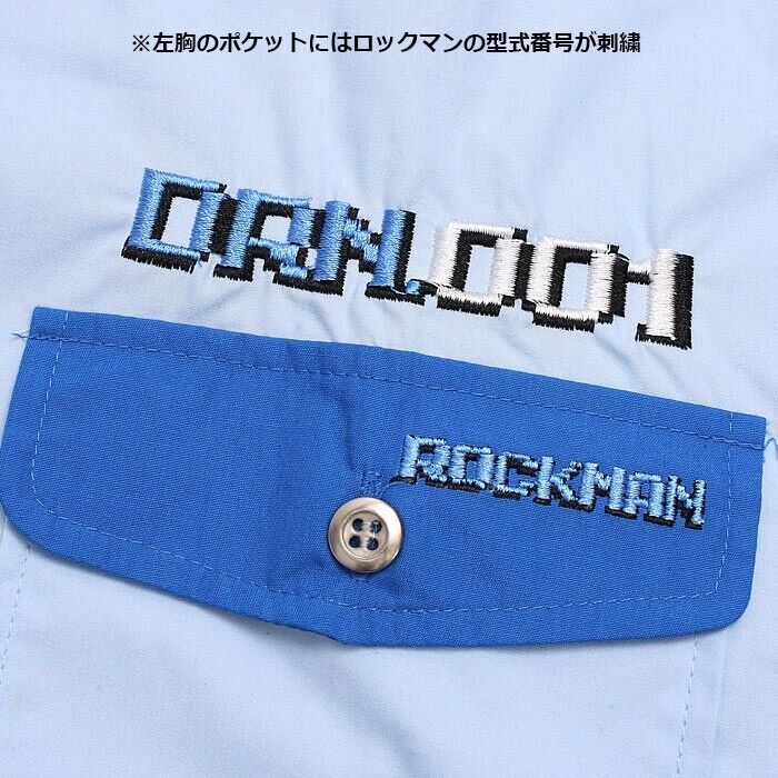 Mega Man Rockman DRN Shirt Blue L Size Unisex Capcom Japan Limited Cosplay