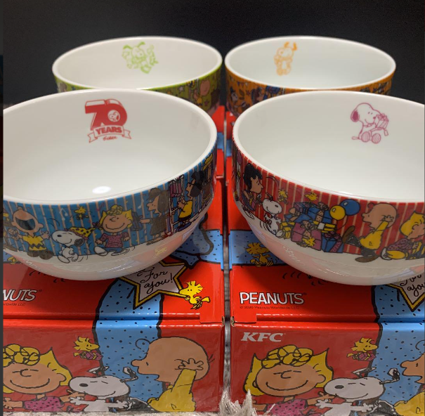 KFC x SNOOPY PEANUTS 70th Anniversary Bowl 4 Complete Set Japan Limited New