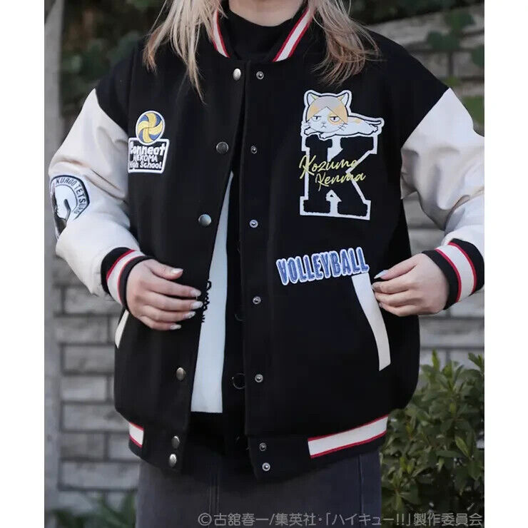 Haikyuu!! Haikyu Nekoma Kenma Kozume Tetsuro Kuroo Stadium Varsity Jacket M Size