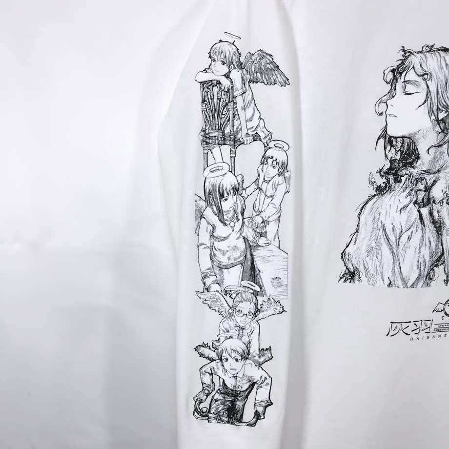 Haibae Renmei The Girls with Gray Wings T-shirt White Long Sleeve L Size Unisex