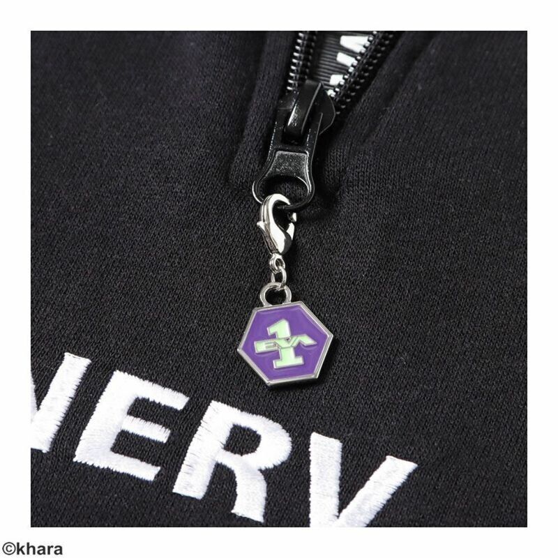 Evangelion Unit 01 Shinji Ikari NERV Half Zip Sweatshirt Black L Size Cosplay