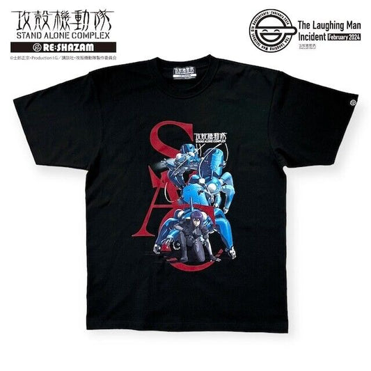 Ghost in the Shell Motoko Kusanagi Tachikoma T-shirt Black The Laughing Man 2024