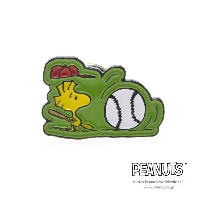 Peanuts Snoopy Woodstock BASEBALL Lapel Pins Brooch Japan Limited