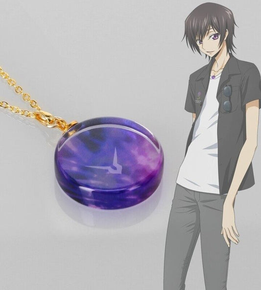 Code Geass Lelouch Lamperouge Glass Necklace Pendant Japan Limited