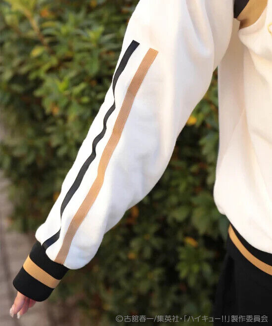 Haikyuu!! Haikyu Fukurodani Half Zip Sweatshirt White L Size Unisex Cosplay