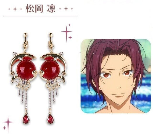 Free! Rin Matsuoka Iconique Object Earrings Jewelry Kyoto Animation Japan