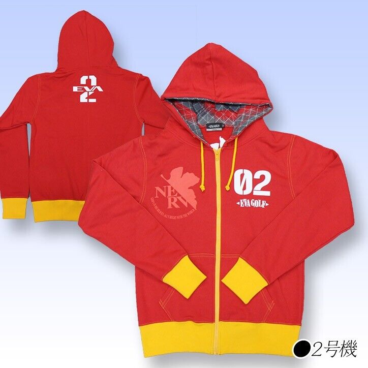 Evangelion EVA Golf Soryu Asuka Langley Unit 02 Hoodie L Size Japan Limited