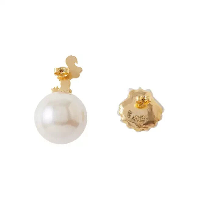 Disney Princess Little Mermaid Ariel Flounder Pearl Earrings Q-pot Japan