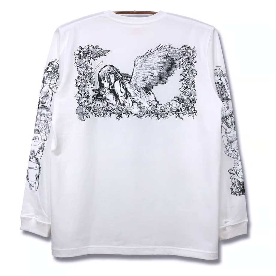 Haibae Renmei The Girls with Gray Wings T-shirt White Long Sleeve L Size Unisex