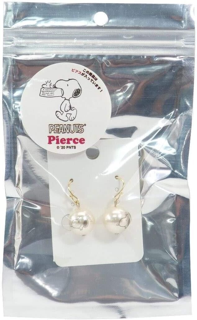 Peanuts Snoopy Swing Pearl Earrings Jewelry Accessory Japan