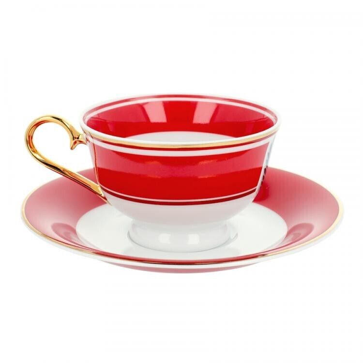 Attack on Titan Survey Corps Tea Cup & Saucer Red Porcelain Japan Limited