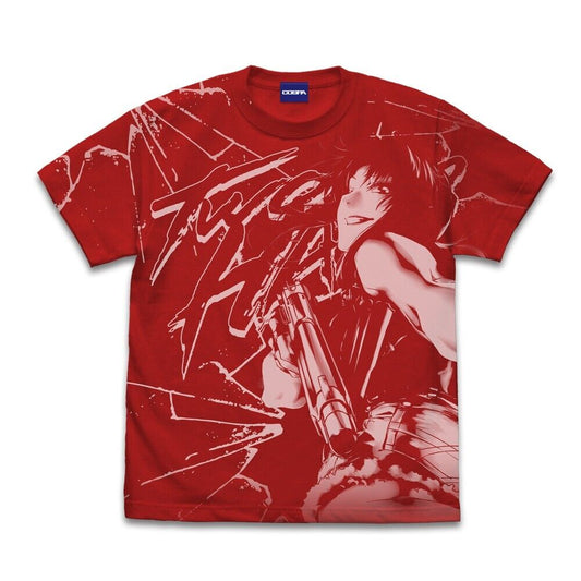 Black Lagoon Revy All Print T-shirt Red XL Size Unisex Japan Limited