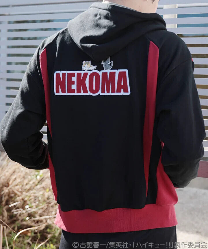 Haikyuu!! Haikyu Nekoma Kenma Kozume Tetsuro Kuroo Zip Hoodie Black L Unisex