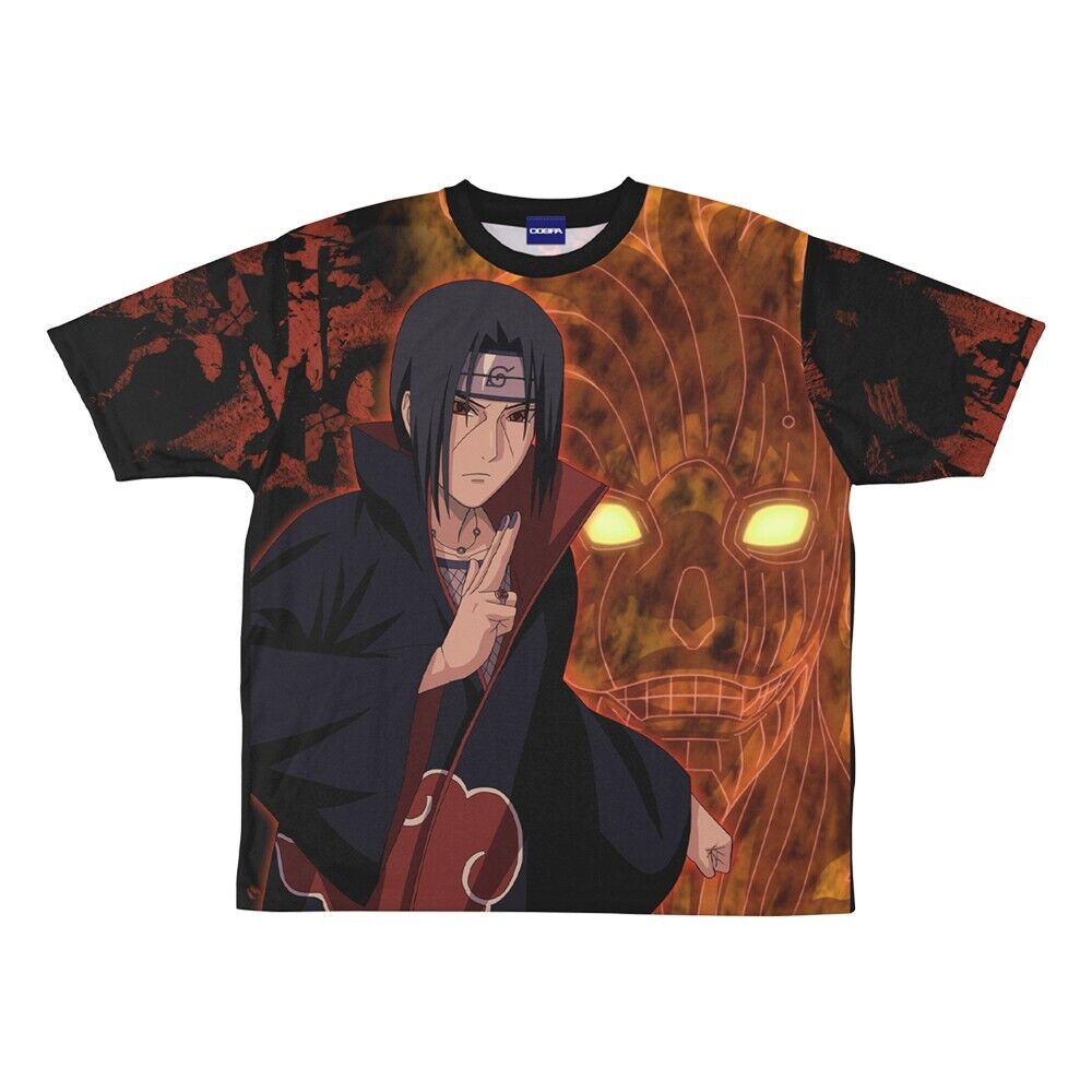 Naruto Shippuden Itachi Uchiha Full Graphic T-shirt XL Size Unisex Japan Limited