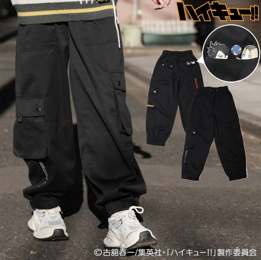 Haikyuu!! Haikyu Nekoma Kuroo Kenma Cargo Pants Black L Size Unisex Cosplay